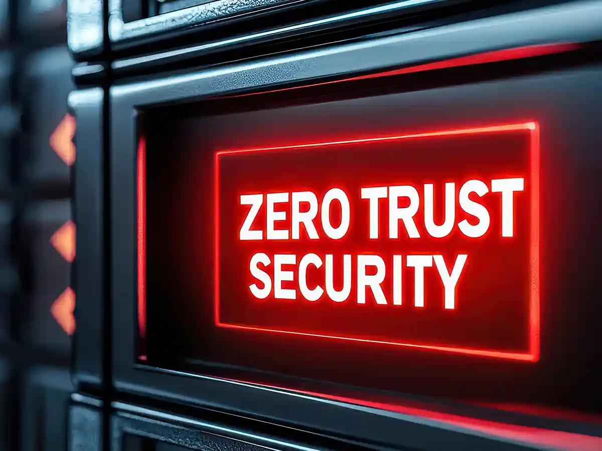 The words Zero Trust Security in red letters